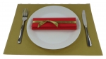 Set W Fertigservietten + Platzdeckchen im Kombinationslook Set-PD-016-Gold+S-E3X-0916-Rot-Gold