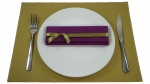 Set Fertigservietten + Platzdeckchen im Kombinationslook Set-PD-Gold+E3X-1116-Aubergine-Gold