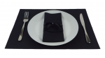 Set Fertigserviette Servietten + Platzdeckechen im Kombinationslook Set-PD+BTX-014-Schwarz