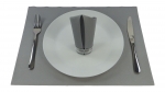 Servietten Fertigservietten + Platzdekchen im Set - Set-S-PD-015-Silber+S-LNSX-Silber